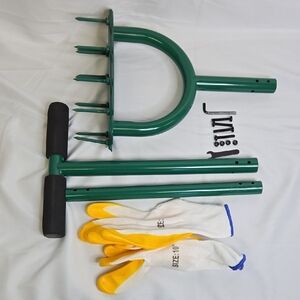 Lawn Aerator, Manual Tool with 13 Soil Spikes, T-handle, FLAWED